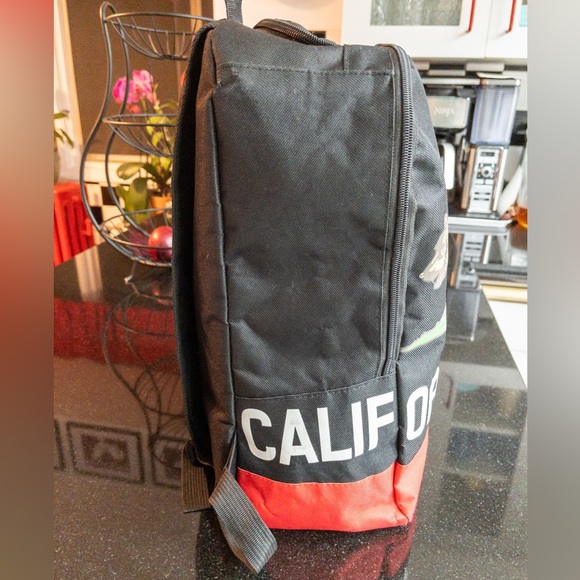 California Republic Back Pack Bear Water Resistant Black Bag Travel NWOT 15 x 12 - Picture 2 of 4